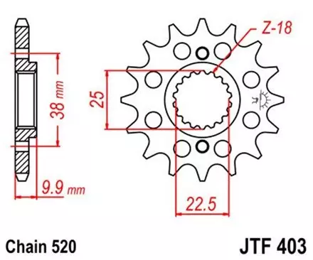 Звезда передняя JT JTF403.15 для мотоциклов