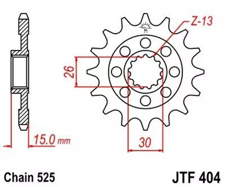 Звезда передняя JT JTF404.17 для мотоциклов