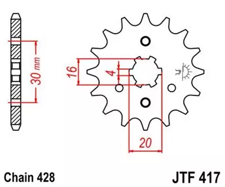 Звезда передняя JT JTF417.17 для мотоциклов