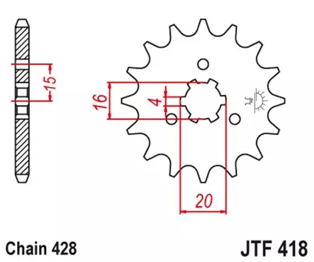 Звезда передняя JT JTF418.15 для мотоциклов