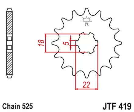 Звезда передняя JT JTF419.14 для мотоциклов