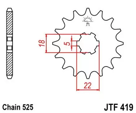 Звезда передняя JT JTF419.15 для мотоциклов