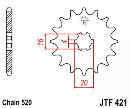 Звезда передняя JT JTF421.11 для мотоциклов