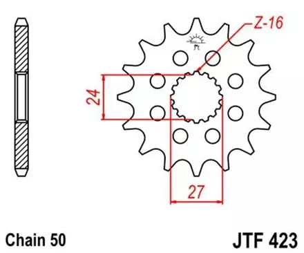 Звезда передняя JT JTF423.16 для мотоциклов