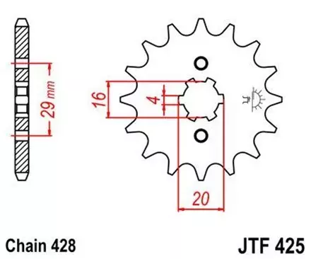 Звезда передняя JT JTF425.16 для мотоциклов