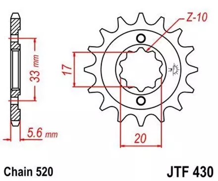 Звезда передняя JT JTF430.12 для мотоциклов