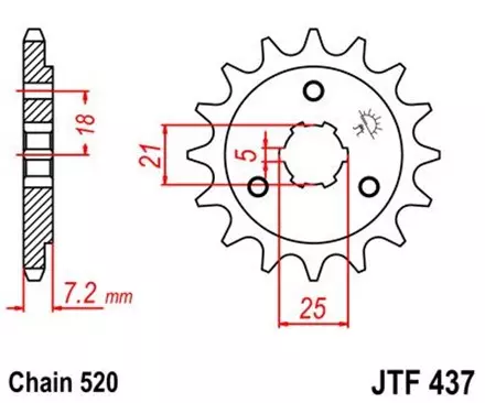 Звезда передняя JT JTF437.16 для мотоциклов