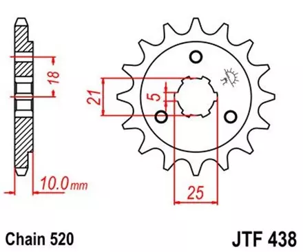 Звезда передняя JT JTF438.15 для мотоциклов
