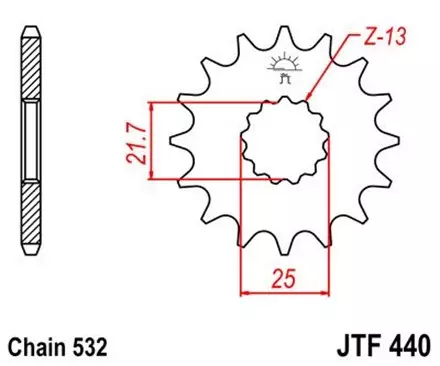Звезда передняя JT JTF440.14 для мотоциклов
