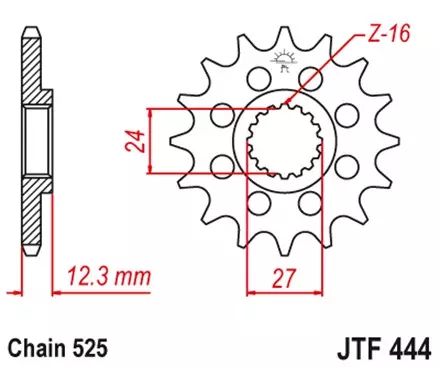 Звезда передняя JT JTF444.17 для мотоциклов
