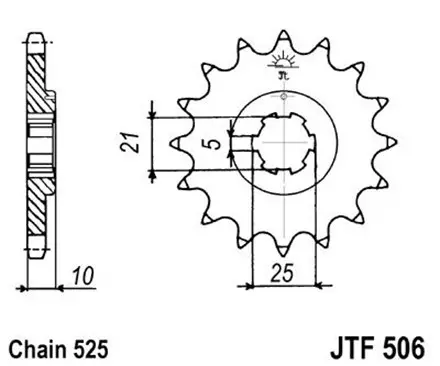 Звезда передняя JT JTF506.14 для мотоциклов