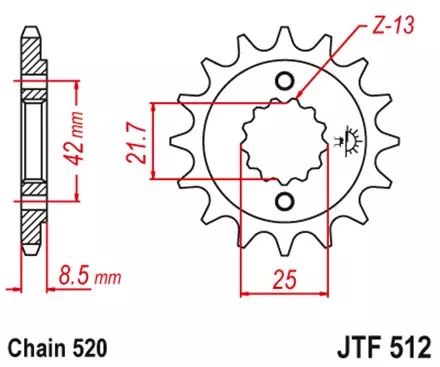 Звезда передняя JT JTF512.13 для мотоциклов