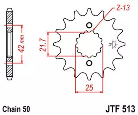 Звезда передняя JT JTF513.13 для мотоциклов