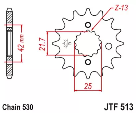 Звезда передняя JT JTF513.16RB для мотоциклов