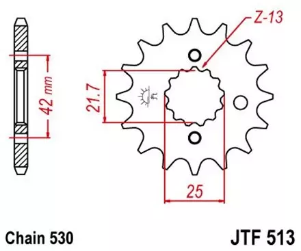 Звезда передняя JT JTF513.17RB для мотоциклов