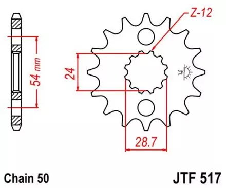 Звезда передняя JT JTF517.16 для мотоциклов