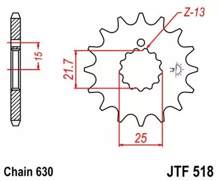 Звезда передняя JT JTF518.16 для мотоциклов