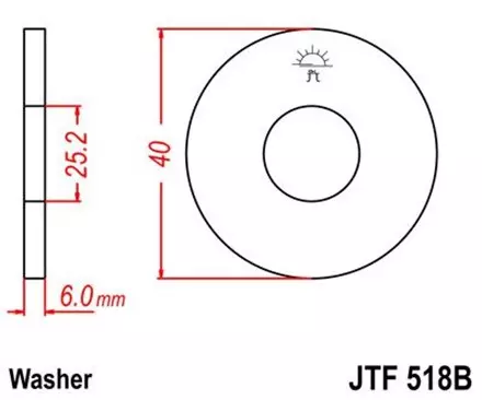 Звезда передняя JT JTF518B для мотоциклов