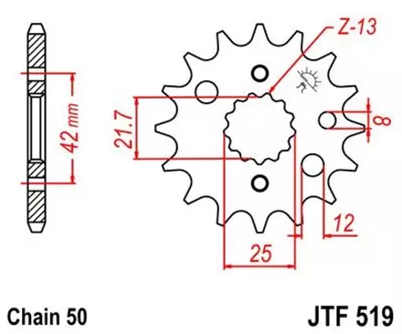 Звезда передняя JT JTF519.16 для мотоциклов