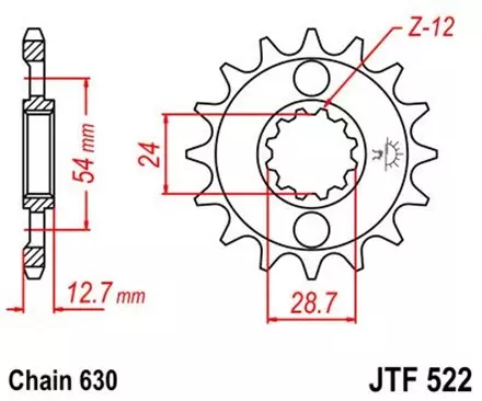 Звезда передняя JT JTF522.15 для мотоциклов