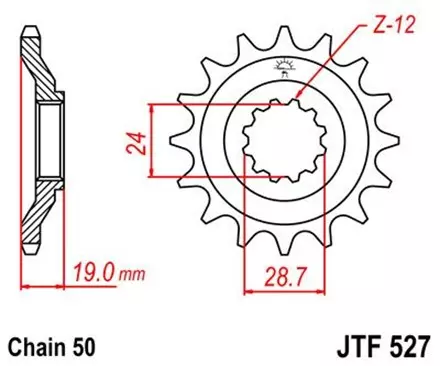 Звезда передняя JT JTF527.17 для мотоциклов