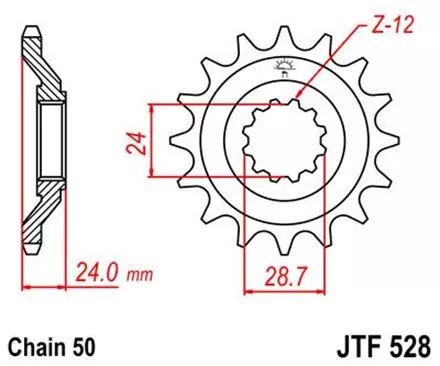 Звезда передняя JT JTF528.17 для мотоциклов