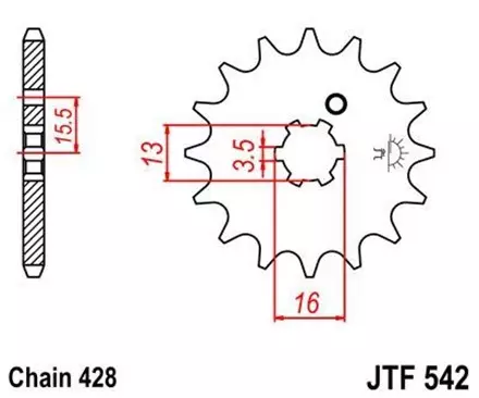 Звезда передняя JT JTF542.13 для мотоциклов