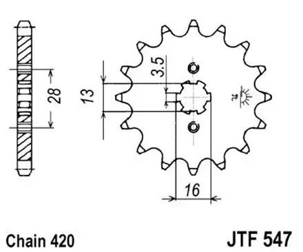 Звезда передняя JT JTF547.13 для мотоциклов