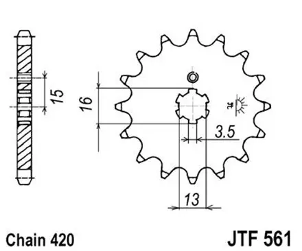 Звезда передняя JT JTF561.15 для мотоциклов