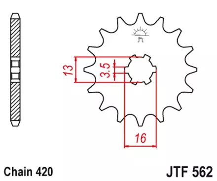 Звезда передняя JT JTF562.09 для мотоциклов