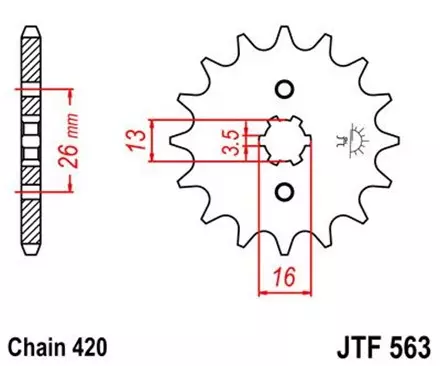 Звезда передняя JT JTF563.15 для мотоциклов