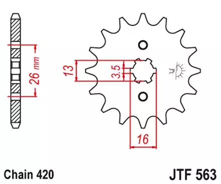 Звезда передняя JT JTF563.16 для мотоциклов