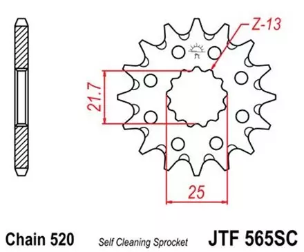 Звезда передняя JT JTF565.12SC для мотоциклов