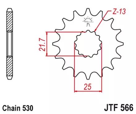 Звезда передняя JT JTF566.16 для мотоциклов