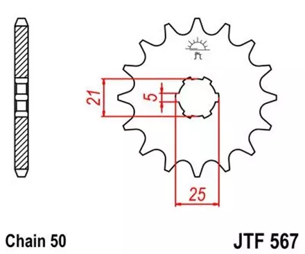 Звезда передняя JT JTF567.16 для мотоциклов