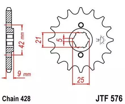 Звезда передняя JT JTF576.18 для мотоциклов
