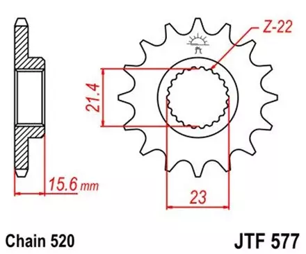 Звезда передняя JT JTF577.14 для мотоциклов