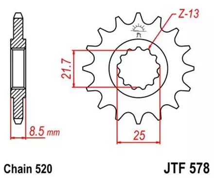Звезда передняя JT JTF578.16 для мотоциклов