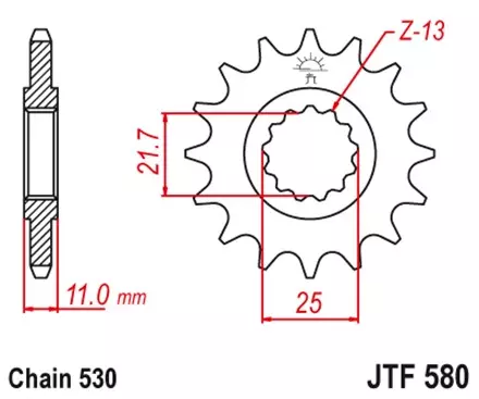 Звезда передняя JT JTF580.17 для мотоциклов