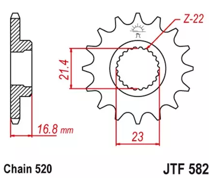 Звезда передняя JT JTF582.16RB для мотоциклов