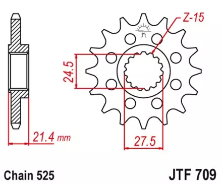 Звезда передняя JT JTF709.16 для мотоциклов