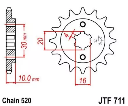 Звезда передняя JT JTF711.13 для мотоциклов