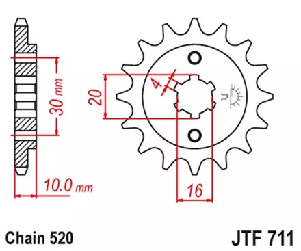 Звезда передняя JT JTF711.14 для мотоциклов