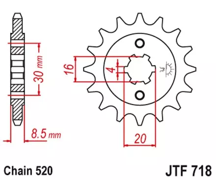 Звезда передняя JT JTF718.13 для мотоциклов