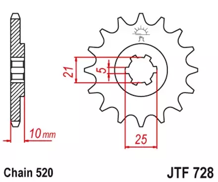 Звезда передняя JT JTF728.15 для мотоциклов