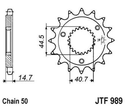 Звезда передняя JT JTF989.21 для мотоциклов
