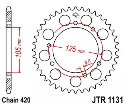 Звезда задняя JT JTR1131.53 для мотоциклов