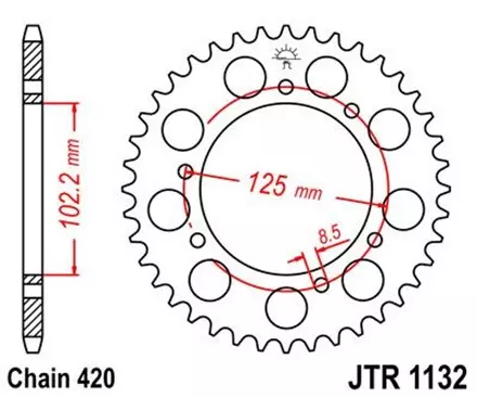 Звезда задняя JT JTR1132.53 для мотоциклов