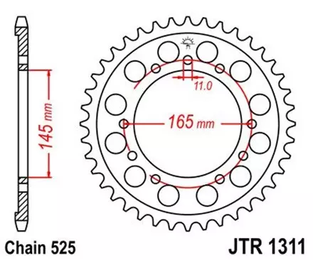 Звезда задняя JT JTR1311.44 для мотоциклов
