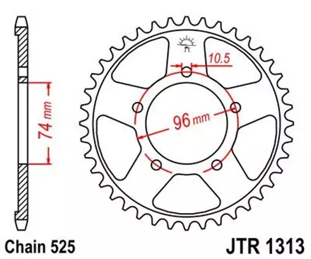 Звезда задняя JT JTR1313.42 для мотоциклов